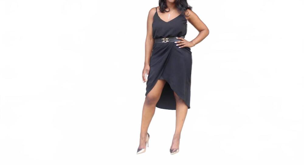 NEW GILLI jacqueline wrap hem dress in black